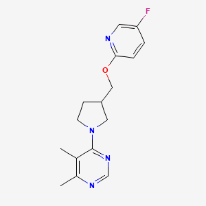 molecular formula C16H19FN4O B6437800 4-(3-{[(5-fluoropyridin-2-yl)oxy]methyl}pyrrolidin-1-yl)-5,6-dimethylpyrimidine CAS No. 2548996-20-7