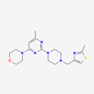 molecular formula C18H26N6OS B6437819 4-(6-methyl-2-{4-[(2-methyl-1,3-thiazol-4-yl)methyl]piperazin-1-yl}pyrimidin-4-yl)morpholine CAS No. 2548993-09-3