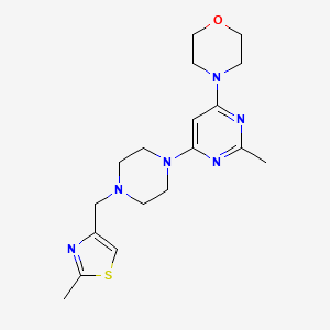 molecular formula C18H26N6OS B6437840 4-(2-methyl-6-{4-[(2-methyl-1,3-thiazol-4-yl)methyl]piperazin-1-yl}pyrimidin-4-yl)morpholine CAS No. 2549044-51-9