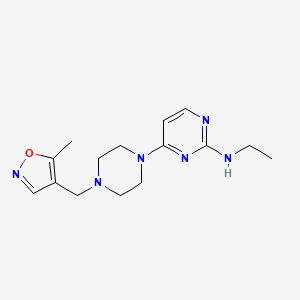 molecular formula C15H22N6O B6437857 N-ethyl-4-{4-[(5-methyl-1,2-oxazol-4-yl)methyl]piperazin-1-yl}pyrimidin-2-amine CAS No. 2549006-31-5