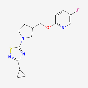 molecular formula C15H17FN4OS B6437877 2-{[1-(3-cyclopropyl-1,2,4-thiadiazol-5-yl)pyrrolidin-3-yl]methoxy}-5-fluoropyridine CAS No. 2549014-29-9