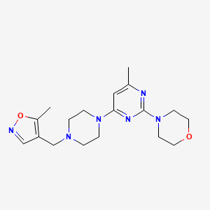 molecular formula C18H26N6O2 B6437908 4-(4-methyl-6-{4-[(5-methyl-1,2-oxazol-4-yl)methyl]piperazin-1-yl}pyrimidin-2-yl)morpholine CAS No. 2549054-25-1