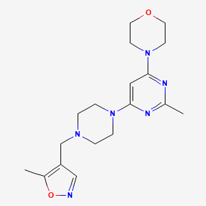 molecular formula C18H26N6O2 B6437912 4-(2-methyl-6-{4-[(5-methyl-1,2-oxazol-4-yl)methyl]piperazin-1-yl}pyrimidin-4-yl)morpholine CAS No. 2549029-81-2