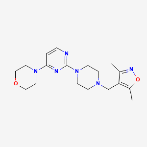 molecular formula C18H26N6O2 B6437917 4-(2-{4-[(3,5-dimethyl-1,2-oxazol-4-yl)methyl]piperazin-1-yl}pyrimidin-4-yl)morpholine CAS No. 2549031-20-9