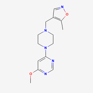 4-methoxy-6-{4-[(5-methyl-1,2-oxazol-4-yl)methyl]piperazin-1-yl}pyrimidine