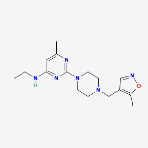 molecular formula C16H24N6O B6437937 N-ethyl-6-methyl-2-{4-[(5-methyl-1,2-oxazol-4-yl)methyl]piperazin-1-yl}pyrimidin-4-amine CAS No. 2549045-08-9