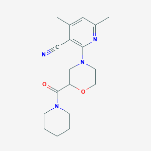 molecular formula C18H24N4O2 B6437938 4,6-dimethyl-2-[2-(piperidine-1-carbonyl)morpholin-4-yl]pyridine-3-carbonitrile CAS No. 2549064-57-3