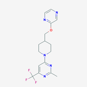 2-methyl-4-{4-[(pyrazin-2-yloxy)methyl]piperidin-1-yl}-6-(trifluoromethyl)pyrimidine