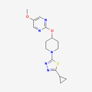 molecular formula C15H19N5O2S B6437987 2-{[1-(5-cyclopropyl-1,3,4-thiadiazol-2-yl)piperidin-4-yl]oxy}-5-methoxypyrimidine CAS No. 2548979-83-3