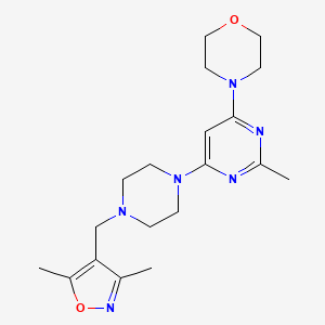 molecular formula C19H28N6O2 B6437994 4-(6-{4-[(3,5-dimethyl-1,2-oxazol-4-yl)methyl]piperazin-1-yl}-2-methylpyrimidin-4-yl)morpholine CAS No. 2549030-49-9