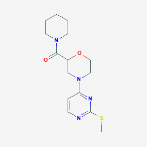 molecular formula C15H22N4O2S B6438011 4-[2-(methylsulfanyl)pyrimidin-4-yl]-2-(piperidine-1-carbonyl)morpholine CAS No. 2549007-79-4