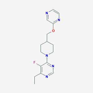 molecular formula C16H20FN5O B6438021 4-ethyl-5-fluoro-6-{4-[(pyrazin-2-yloxy)methyl]piperidin-1-yl}pyrimidine CAS No. 2549045-65-8