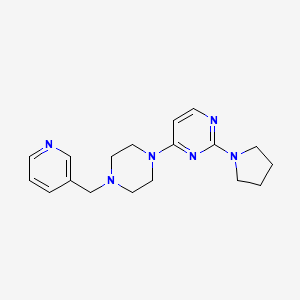 molecular formula C18H24N6 B6438067 4-{4-[(pyridin-3-yl)methyl]piperazin-1-yl}-2-(pyrrolidin-1-yl)pyrimidine CAS No. 2371848-40-5