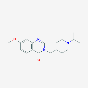 molecular formula C18H25N3O2 B6438086 7-methoxy-3-{[1-(propan-2-yl)piperidin-4-yl]methyl}-3,4-dihydroquinazolin-4-one CAS No. 2549035-75-6