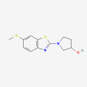 molecular formula C12H14N2OS2 B6438098 1-[6-(methylsulfanyl)-1,3-benzothiazol-2-yl]pyrrolidin-3-ol CAS No. 2549009-38-1