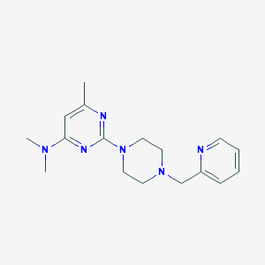molecular formula C17H24N6 B6438100 N,N,6-trimethyl-2-{4-[(pyridin-2-yl)methyl]piperazin-1-yl}pyrimidin-4-amine CAS No. 2548993-75-3