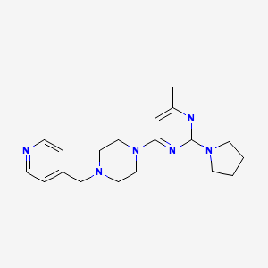 molecular formula C19H26N6 B6438148 4-methyl-6-{4-[(pyridin-4-yl)methyl]piperazin-1-yl}-2-(pyrrolidin-1-yl)pyrimidine CAS No. 2549009-43-8