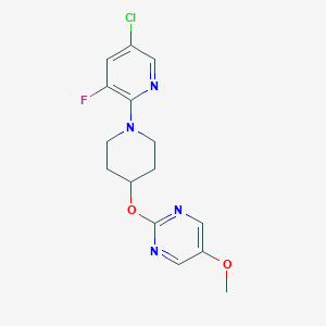 molecular formula C15H16ClFN4O2 B6438154 2-{[1-(5-chloro-3-fluoropyridin-2-yl)piperidin-4-yl]oxy}-5-methoxypyrimidine CAS No. 2549000-49-7