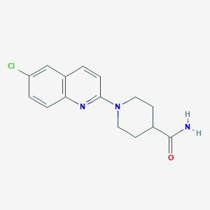 molecular formula C15H16ClN3O B6438159 1-(6-chloroquinolin-2-yl)piperidine-4-carboxamide CAS No. 2549035-92-7