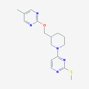molecular formula C16H21N5OS B6438189 4-(3-{[(5-methylpyrimidin-2-yl)oxy]methyl}piperidin-1-yl)-2-(methylsulfanyl)pyrimidine CAS No. 2549016-15-9