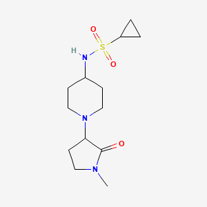 molecular formula C13H23N3O3S B6438212 N-[1-(1-methyl-2-oxopyrrolidin-3-yl)piperidin-4-yl]cyclopropanesulfonamide CAS No. 2548980-33-0