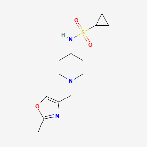 molecular formula C13H21N3O3S B6438220 N-{1-[(2-methyl-1,3-oxazol-4-yl)methyl]piperidin-4-yl}cyclopropanesulfonamide CAS No. 2549009-64-3