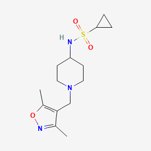 molecular formula C14H23N3O3S B6438229 N-{1-[(3,5-dimethyl-1,2-oxazol-4-yl)methyl]piperidin-4-yl}cyclopropanesulfonamide CAS No. 2548994-14-3