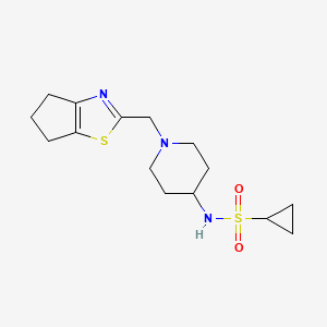 molecular formula C15H23N3O2S2 B6438245 N-[1-({4H,5H,6H-cyclopenta[d][1,3]thiazol-2-yl}methyl)piperidin-4-yl]cyclopropanesulfonamide CAS No. 2549031-05-0