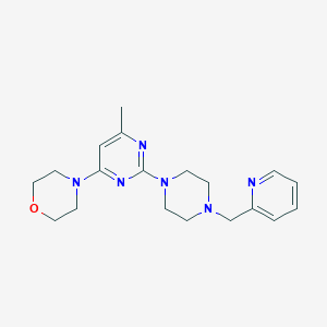 molecular formula C19H26N6O B6438292 4-(6-methyl-2-{4-[(pyridin-2-yl)methyl]piperazin-1-yl}pyrimidin-4-yl)morpholine CAS No. 2549006-47-3