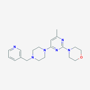 molecular formula C19H26N6O B6438302 4-(4-methyl-6-{4-[(pyridin-3-yl)methyl]piperazin-1-yl}pyrimidin-2-yl)morpholine CAS No. 2548987-78-4