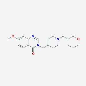 molecular formula C21H29N3O3 B6438344 7-methoxy-3-({1-[(oxan-3-yl)methyl]piperidin-4-yl}methyl)-3,4-dihydroquinazolin-4-one CAS No. 2549038-16-4