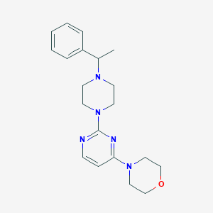 molecular formula C20H27N5O B6438349 4-{2-[4-(1-phenylethyl)piperazin-1-yl]pyrimidin-4-yl}morpholine CAS No. 2549063-35-4