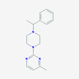 molecular formula C17H22N4 B6438368 4-methyl-2-[4-(1-phenylethyl)piperazin-1-yl]pyrimidine CAS No. 2549014-01-7