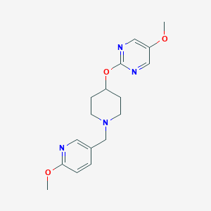 molecular formula C17H22N4O3 B6438380 5-methoxy-2-({1-[(6-methoxypyridin-3-yl)methyl]piperidin-4-yl}oxy)pyrimidine CAS No. 2549033-33-0