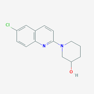 molecular formula C14H15ClN2O B6438407 1-(6-chloroquinolin-2-yl)piperidin-3-ol CAS No. 2549001-71-8