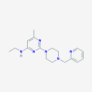 molecular formula C17H24N6 B6438409 N-ethyl-6-methyl-2-{4-[(pyridin-2-yl)methyl]piperazin-1-yl}pyrimidin-4-amine CAS No. 2549014-74-4