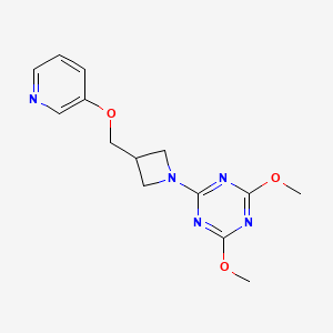 molecular formula C14H17N5O3 B6438422 2,4-dimethoxy-6-{3-[(pyridin-3-yloxy)methyl]azetidin-1-yl}-1,3,5-triazine CAS No. 2549011-69-8