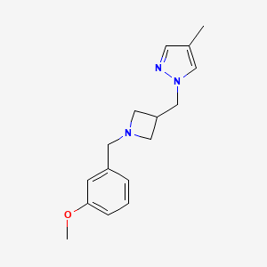 molecular formula C16H21N3O B6438452 1-({1-[(3-methoxyphenyl)methyl]azetidin-3-yl}methyl)-4-methyl-1H-pyrazole CAS No. 2549052-54-0