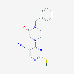 molecular formula C17H17N5OS B6438457 4-(4-benzyl-3-oxopiperazin-1-yl)-2-(methylsulfanyl)pyrimidine-5-carbonitrile CAS No. 2549066-01-3