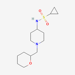 molecular formula C14H26N2O3S B6438460 N-{1-[(oxan-2-yl)methyl]piperidin-4-yl}cyclopropanesulfonamide CAS No. 2549011-46-1
