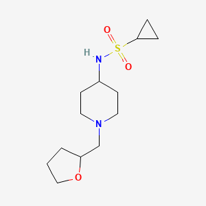 molecular formula C13H24N2O3S B6438476 N-{1-[(oxolan-2-yl)methyl]piperidin-4-yl}cyclopropanesulfonamide CAS No. 2549052-57-3