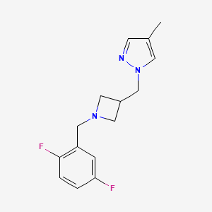 molecular formula C15H17F2N3 B6438484 1-({1-[(2,5-difluorophenyl)methyl]azetidin-3-yl}methyl)-4-methyl-1H-pyrazole CAS No. 2548983-71-5