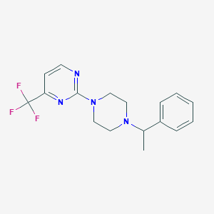 molecular formula C17H19F3N4 B6438496 2-[4-(1-phenylethyl)piperazin-1-yl]-4-(trifluoromethyl)pyrimidine CAS No. 2549065-24-7