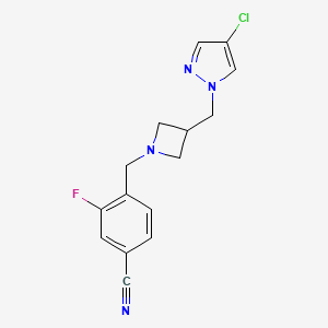4-({3-[(4-chloro-1H-pyrazol-1-yl)methyl]azetidin-1-yl}methyl)-3-fluorobenzonitrile