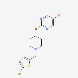 molecular formula C15H18BrN3O2S B6438506 2-({1-[(5-bromothiophen-2-yl)methyl]piperidin-4-yl}oxy)-5-methoxypyrimidine CAS No. 2549036-20-4