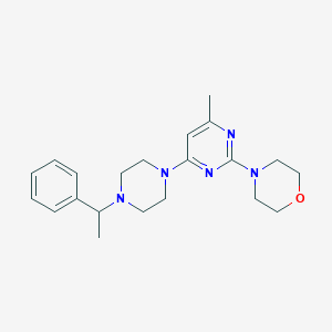 molecular formula C21H29N5O B6438534 4-{4-methyl-6-[4-(1-phenylethyl)piperazin-1-yl]pyrimidin-2-yl}morpholine CAS No. 2549034-99-1