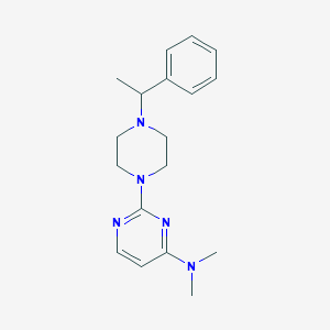 molecular formula C18H25N5 B6438555 N,N-dimethyl-2-[4-(1-phenylethyl)piperazin-1-yl]pyrimidin-4-amine CAS No. 2549016-05-7