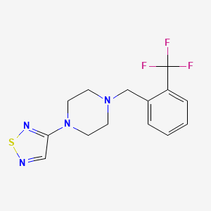 molecular formula C14H15F3N4S B6438564 1-(1,2,5-thiadiazol-3-yl)-4-{[2-(trifluoromethyl)phenyl]methyl}piperazine CAS No. 2548983-57-7