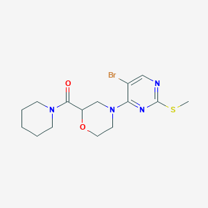 molecular formula C15H21BrN4O2S B6438572 4-[5-bromo-2-(methylsulfanyl)pyrimidin-4-yl]-2-(piperidine-1-carbonyl)morpholine CAS No. 2549035-24-5