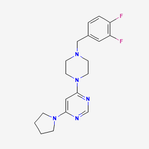 molecular formula C19H23F2N5 B6438592 4-{4-[(3,4-difluorophenyl)methyl]piperazin-1-yl}-6-(pyrrolidin-1-yl)pyrimidine CAS No. 2549066-47-7